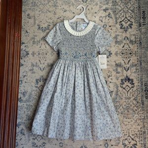 Girls Smocked Floral Tea Dress